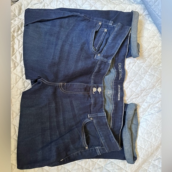 Denver Hayes cropped jeans 18 EUC dark blue soft stretchy mid rise straight leg - Picture 3 of 9